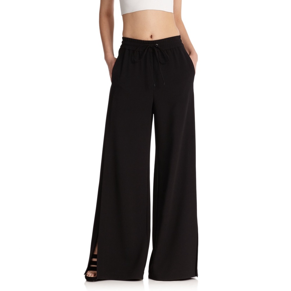 T BY ALEXANDER WANG Wide Leg Drape Suit Pants in Black Women’s Size 2 with tags